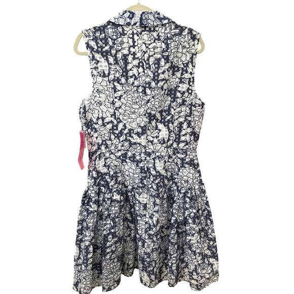 Betsey Johnson Blue/White Sleeveless Dress - Size 12 (NWT) - Picture 2 of 6